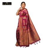 Kavvya Purple Soft & Lightweight Raw Silk Weaving Saree - KAVVYA